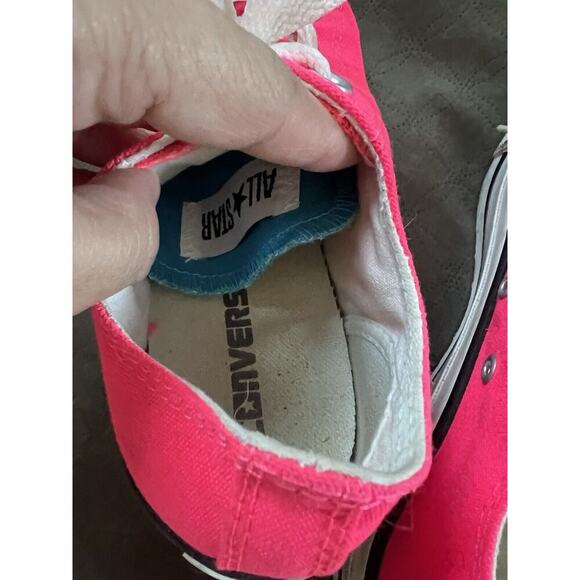 Converse Chuck Taylor All Star Neon Pink Sneakers Women Sz 6 Double Tongue - Picture 3 of 7